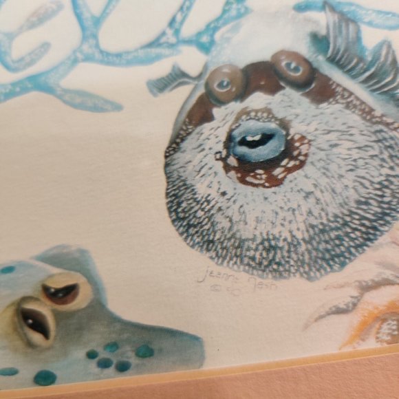 Jeanne Nash Ocean Tropical Fishes Nautical Theme Art Print Custom Framed Signed - Picture 8 of 16